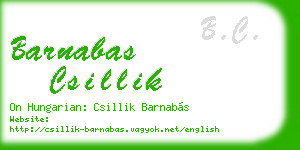 barnabas csillik business card